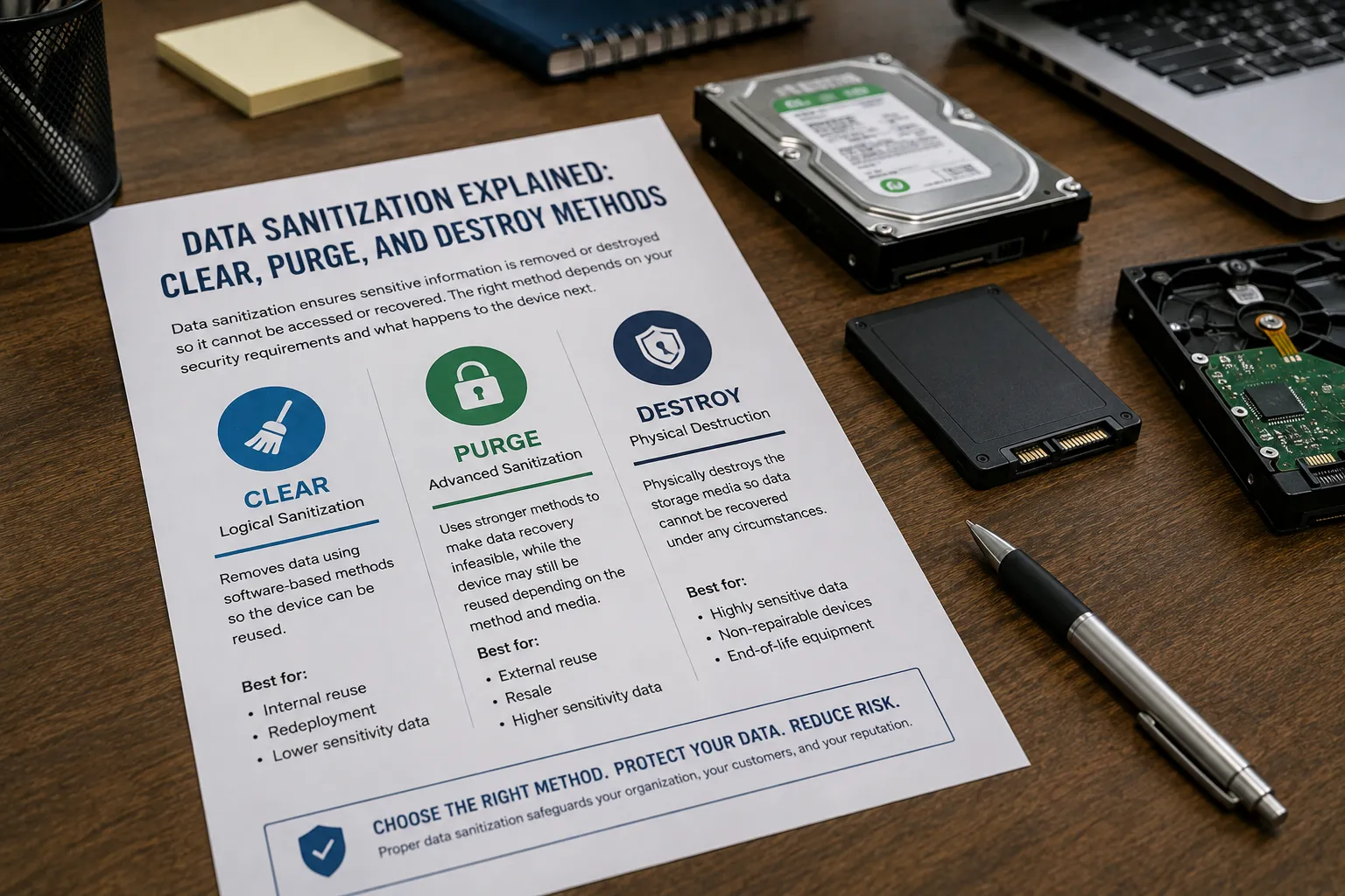 Data Sanitization Explained: Clear, Purge, and Destroy Methods